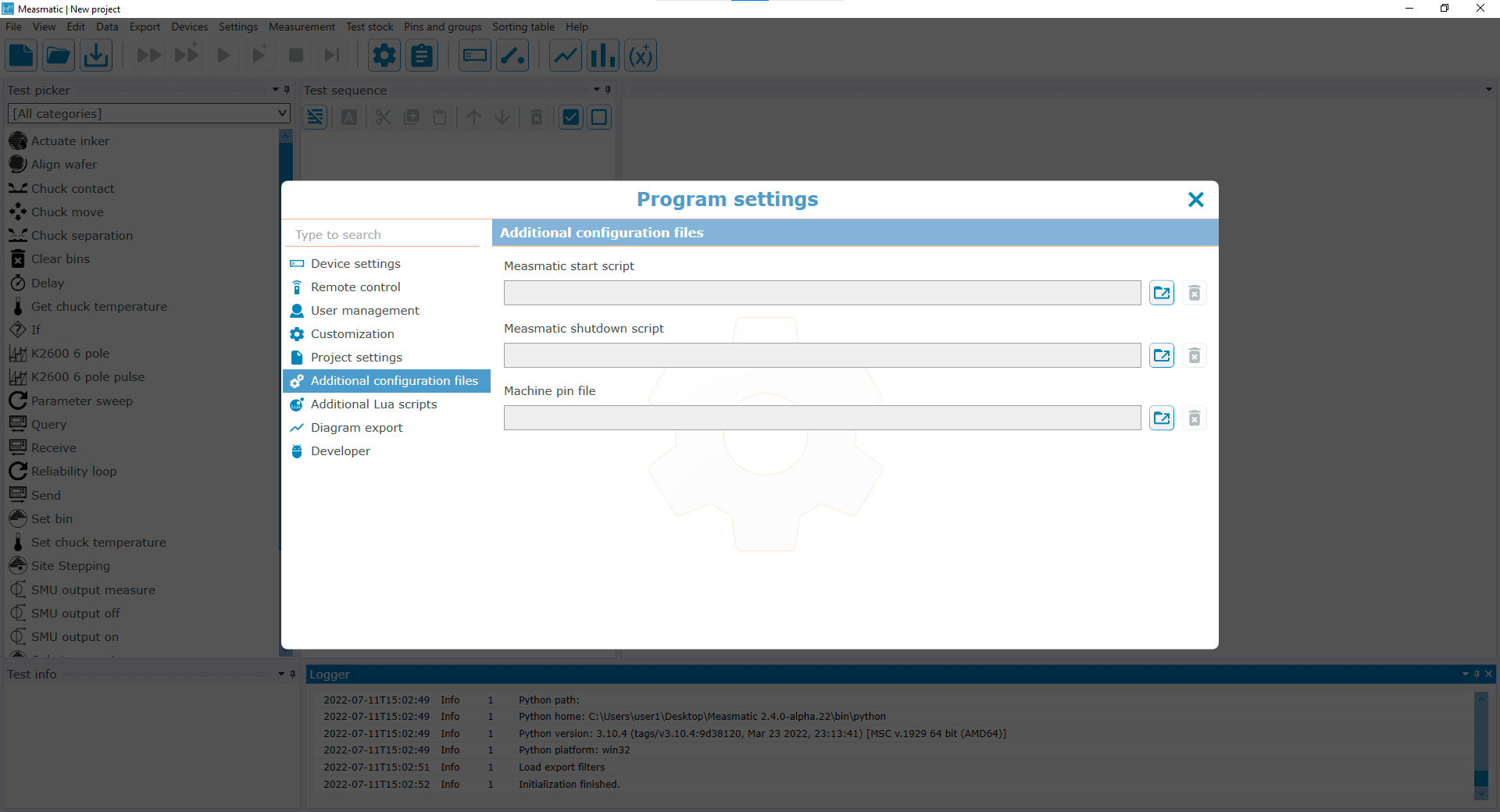 Additional configuration files