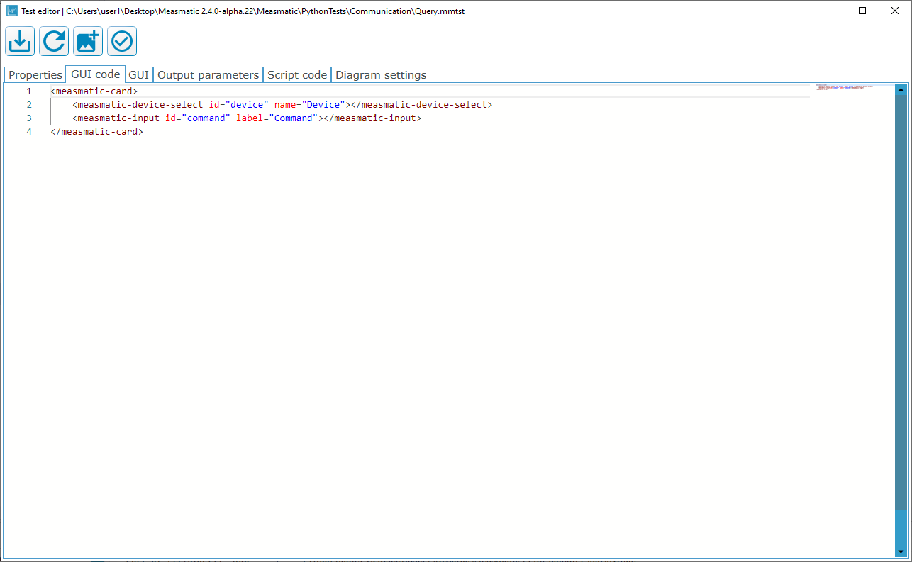 Figure 6.2: Test Editor: GUI Code